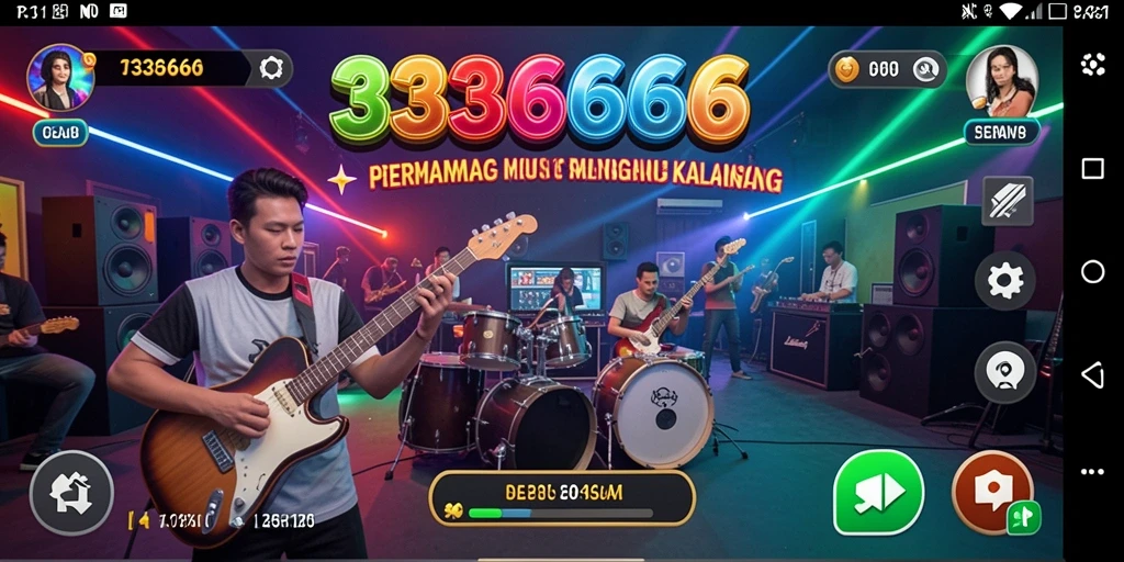 Screenshot dari gameplay <strong>333666</strong> yang menunjukkan suasana permainan musik yang seru.