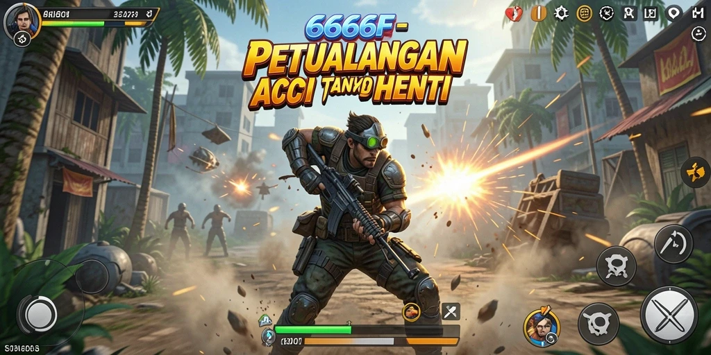 Gameplay seru 666F dengan pertempuran mendebarkan.