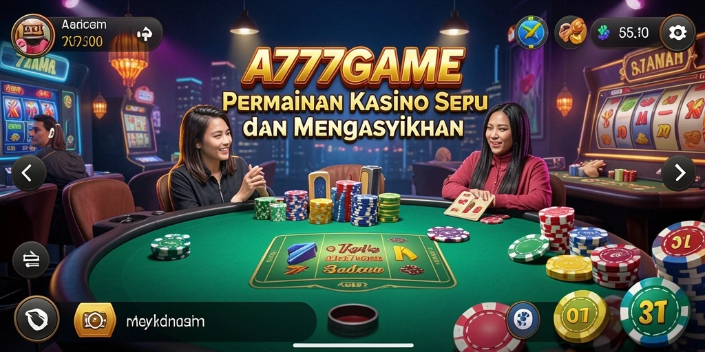 Tampilan menarik dari permainan kasino di A777GAME.