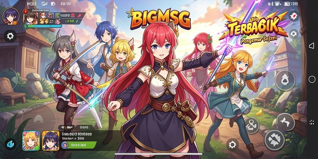 Tampilan gameplay Anime yang menakjubkan dan penuh warna.
