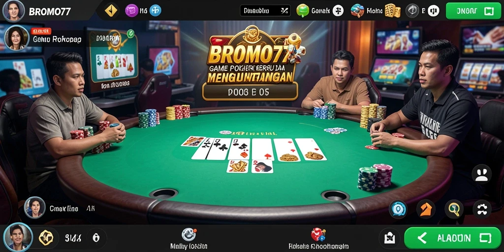 Tampilan gameplay Poker di BROMO77 yang menegangkan dan menarik.