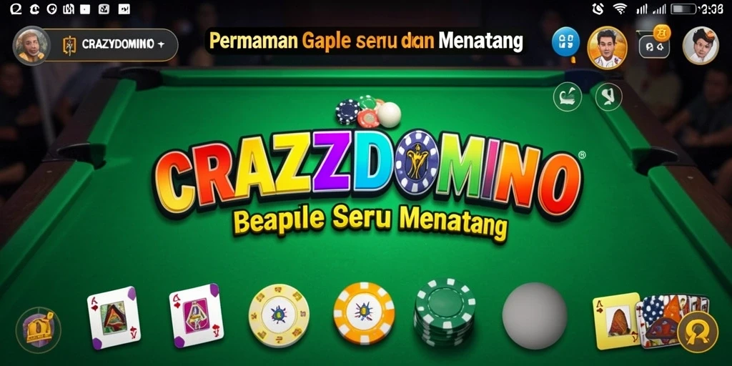 Screenshot menunjukkan pemain menikmati permainan Gaple dalam <strong>CRAZYDOMINO</strong>.