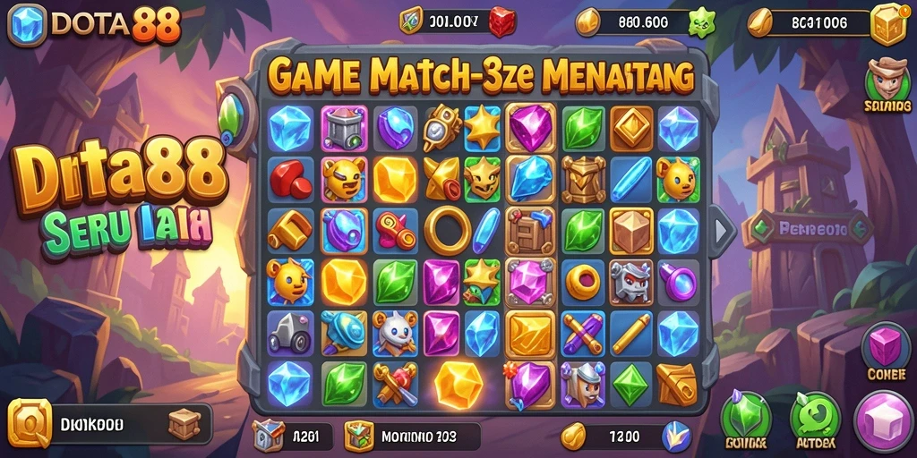 Gameplay menarik DOTA88 yang penuh warna dan tantangan Match-3.