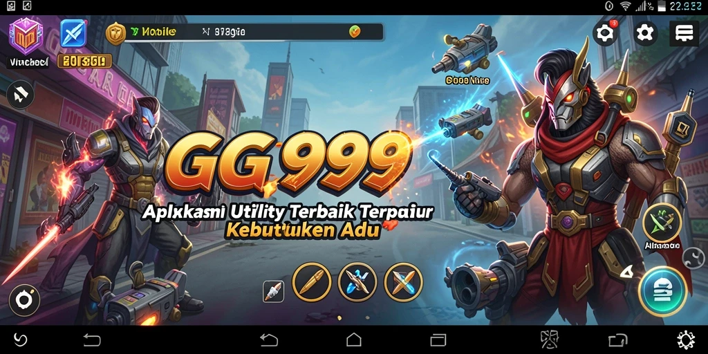 Tampilan aplikasi GG999 yang user-friendly dengan fitur utility.