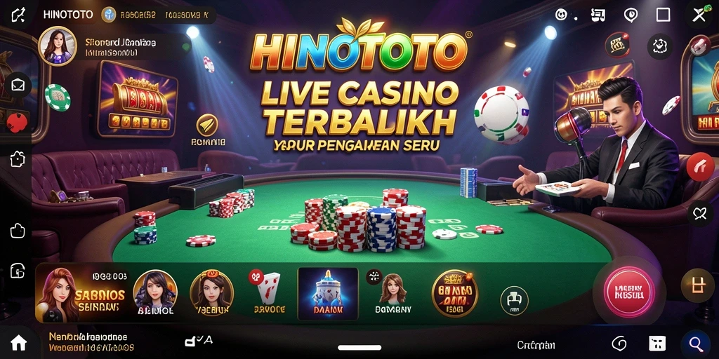 Tampilan menakjubkan dari gameplay Live Casino HINOTOTO dengan dealer profesional.