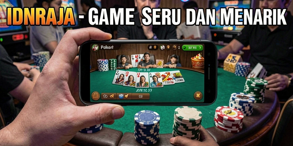 Tampilan menarik dari gameplay Poker di IDNRAJA.
