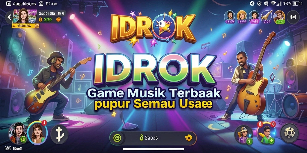 Screenshot gameplay <strong>IDROK</strong> yang menunjukkan interaksi pengguna dan permainan musik.