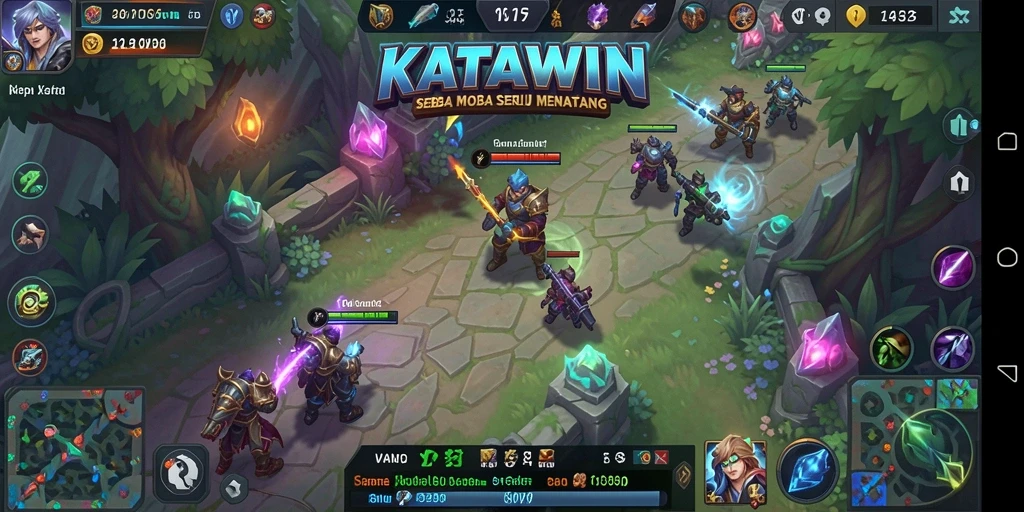 Tampilan gameplay epik dari KATAWIN saat bertempur.