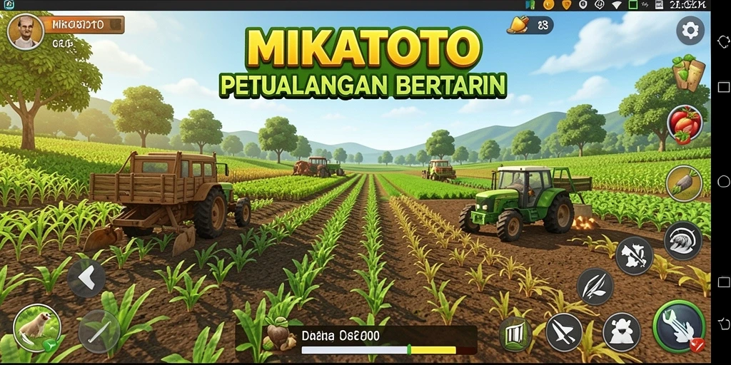 Screenshot gameplay <strong>MIKATOTO</strong> menunjukkan keindahan pertanian virtual.