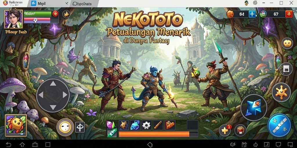 Screenshot dari gameplay NEKOTOTO yang menampilkan petualangan seru dan grafis menawan.