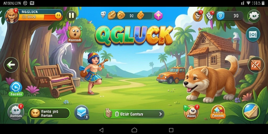 Screenshot gameplay QGLUCK yang menunjukkan keseruan bermain.