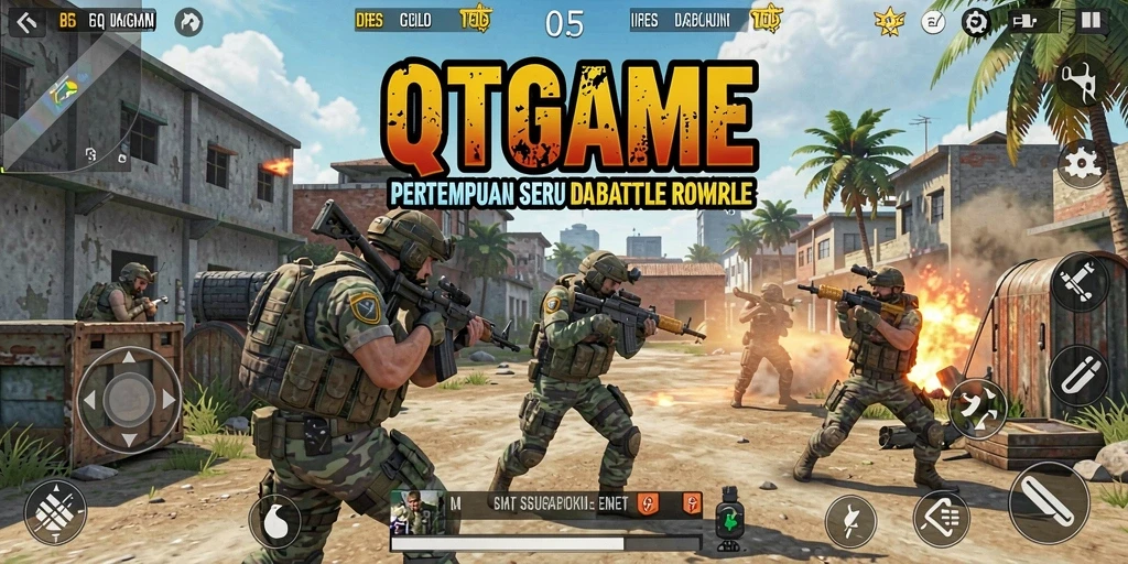 Gameplay mendebarkan di arena Battle Royale QTGAME.