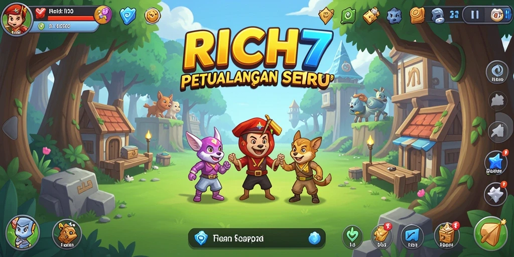 Tampilan gameplay RICH7 yang seru dan menghibur dalam genre Idle.