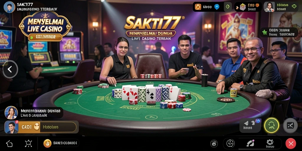 Tampilan gameplay Live Casino yang realistis dan interaktif.