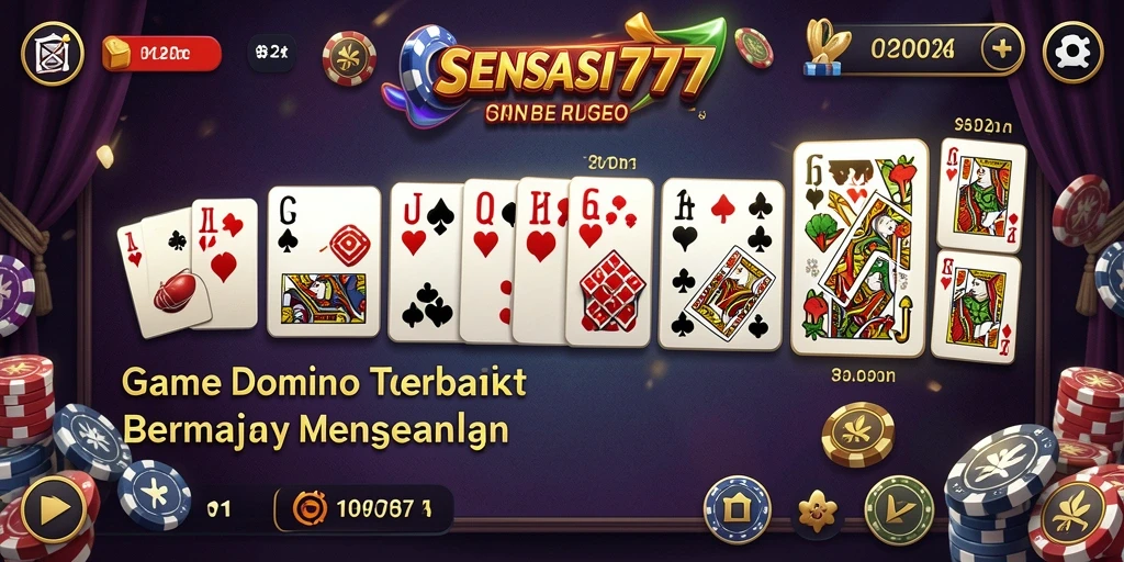 Tampilan seru gameplay SENSASI777 dengan domino yang menarik.