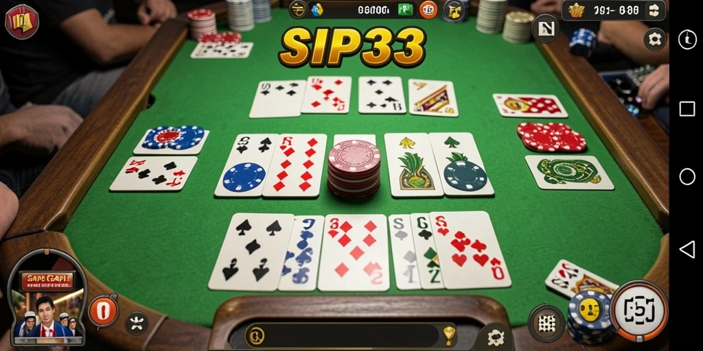 Tampilan screenshot SIP33 dengan gameplay Gaple yang menarik.