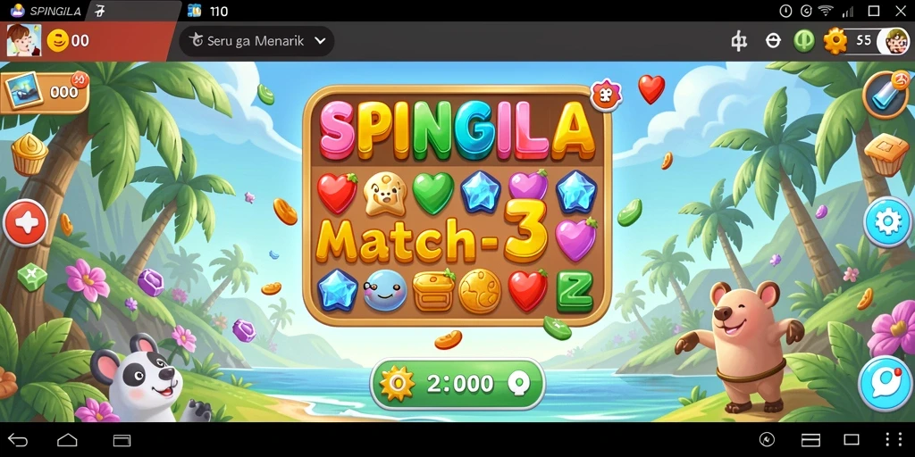 Gameplay SPINGILA yang penuh warna dan menantang di setiap level.