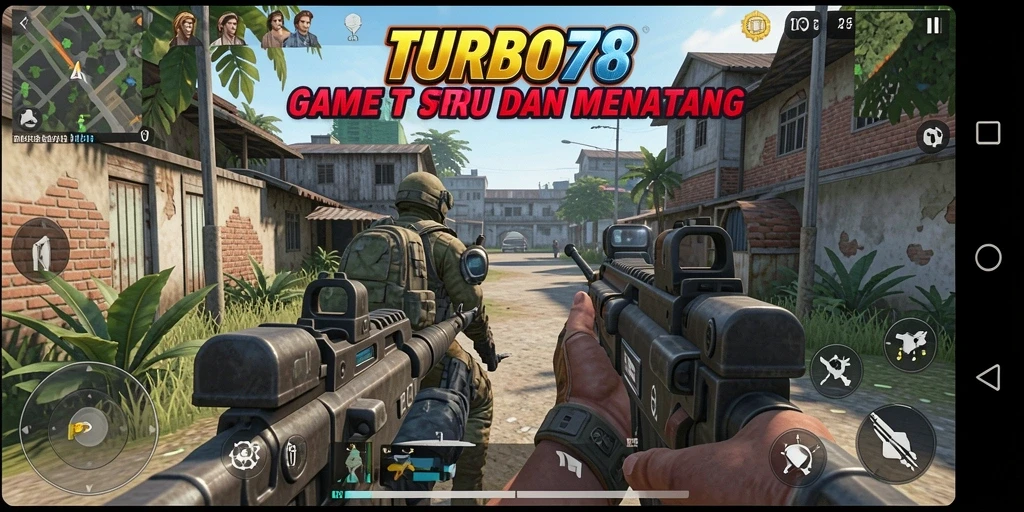Tangkapan layar gameplay TURBO78 yang menampilkan aksi seru.