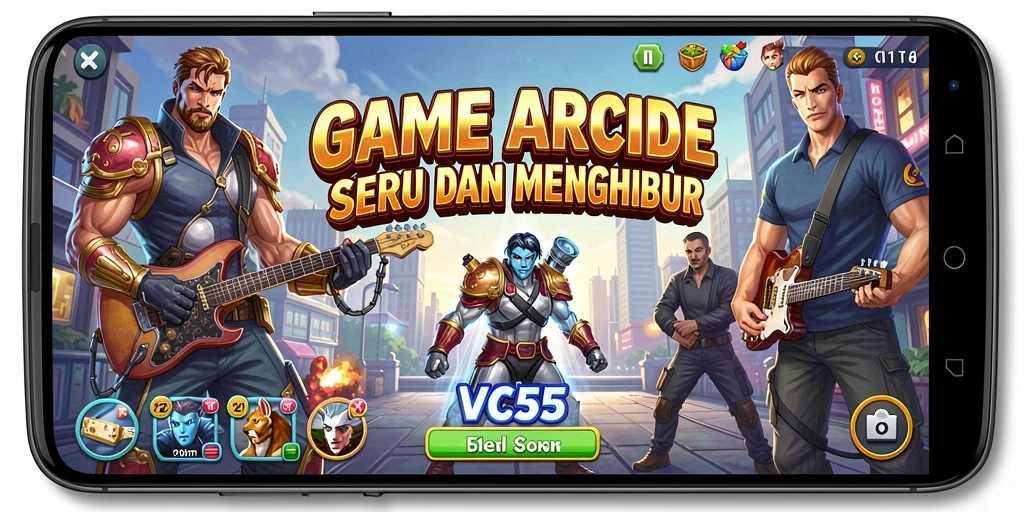 Screenshot VC55 menunjukkan gameplay Arcade yang seru dan menantang.