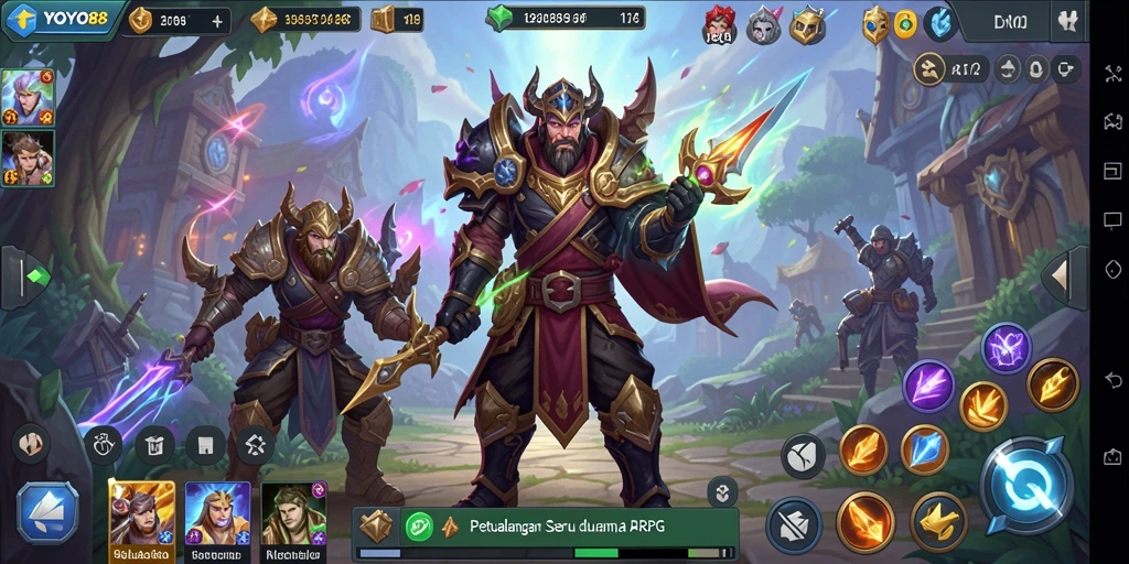 Screenshot menunjukkan aksi seru dalam gameplay ARPG YOYO88.